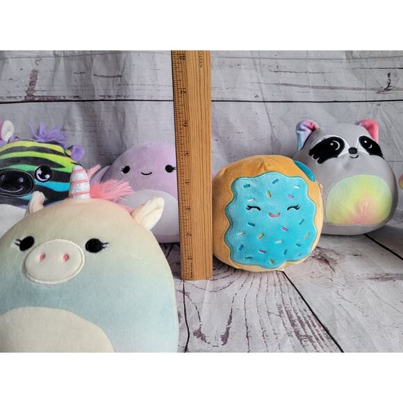 squishmallow Lot Of 8 5 Inch Plush Sting Ray Unicorn Zebra Elephant Cowpop Tart - Picture 4 of 9
